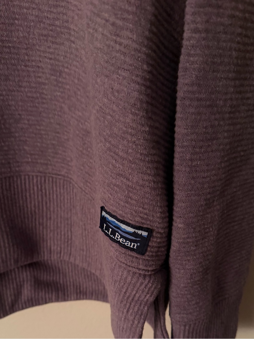 L.L. Bean Lakewashed Double Knit Funnel Neck Pullover Sweater Purple Women’s L - Picture 3 of 6